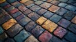 © Nonnarit - High angle of aged brick texture with visible mortar and variations in color and size
