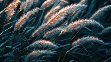 Poster - Explore the intricate details of wild grass in a stunning outdoor macro photography capture