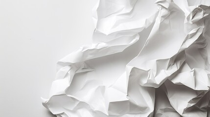 Poster - Crumpled Paper Texture on White Background