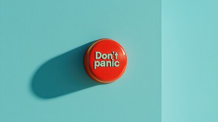 A vibrant red button with the phrase 