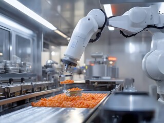 Leinwandbilder - automated robotics in food processing technology