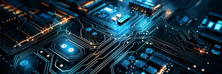 Wall Mural - electronic connection with data transfer, network and communication