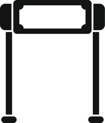 Poster - simple black and white vector icon representing a blank road sign, ideal for transportation, travel,