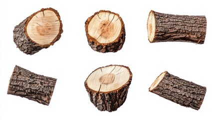 Poster - Six Different Angles of a Tree Trunk Cross-Section