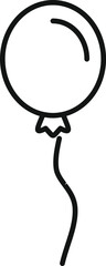 Sticker - Simple line art of a balloon floating with a wavy string, perfect for party invitations or minimalist designs