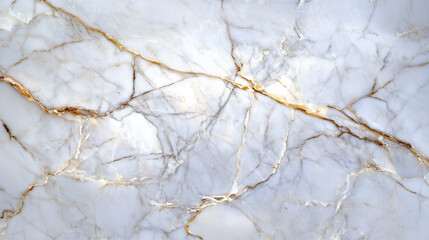Leinwandbilder - Elegant white marble texture with gold veining, perfect for luxurious design