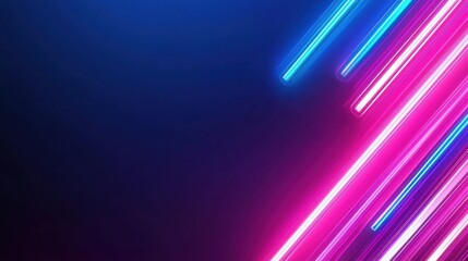 Poster - Abstract neon light streaks on a dark background.