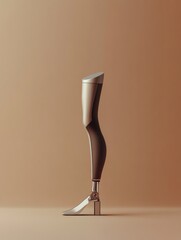 Poster - A modern prosthetic leg stands elegantly, showcasing its streamlined design and advanced materials aimed at improving mobility and comfort. Generative AI