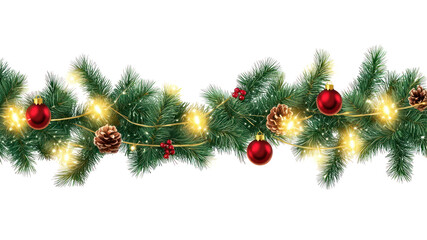 Wall Mural - PNG Christmas garland decoration branches conifer.