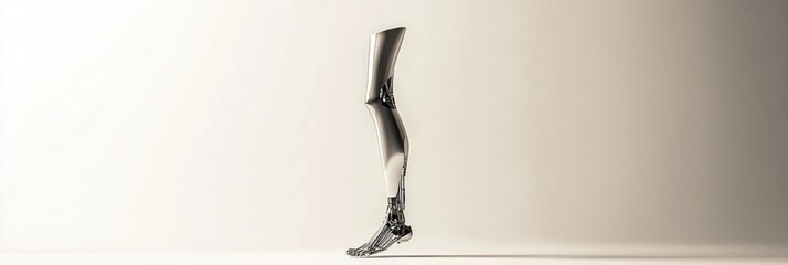 Leinwandbilder - A stylish prosthetic leg stands elegantly against a light backdrop, emphasizing its advanced craftsmanship and design innovations. Generative AI