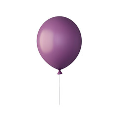 Wall Mural - purple helium balloon. Birthday balloon flying for party and celebrations. Isolated on white background. Generative AI