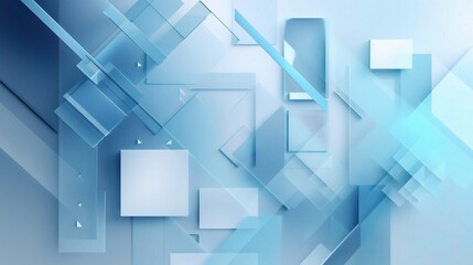 Poster - Abstract Blue Geometric Shapes Background Design