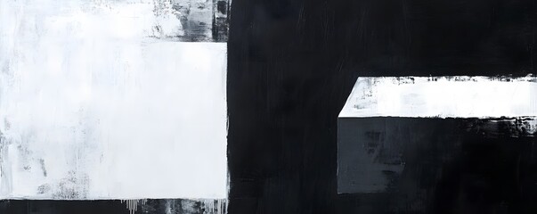 Poster - Abstract art with contrasting black and white shapes, creating a bold and modern visual impact for contemporary spaces.