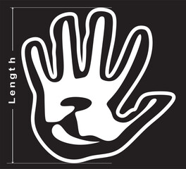 Handprint size icon. vector illustration