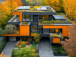 © Krzysztof - Top view of a sustainable eco-house with a green roof