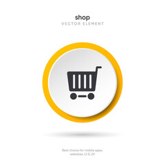 Poster - 3d add button add icon add to cart icon, shopping cart sign, online shopping, click here, buy push button for website, mobile app, UI, GUI, UX.