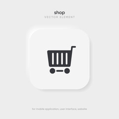 Poster - 3d add button add icon add to cart icon, shopping cart sign, online shopping, click here, buy push button for website, mobile app, UI, GUI, UX.