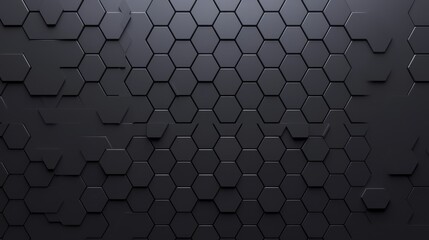 Poster - A dynamic abstract pattern featuring dark hexagonal shapes in varying textures and shading.