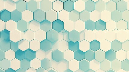 Poster - A close-up view of a textured blue and white hexagon pattern, creating a modern and fresh aesthetic.