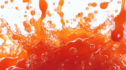 Poster - Orange Liquid Splashing and Creating a Dynamic Pattern