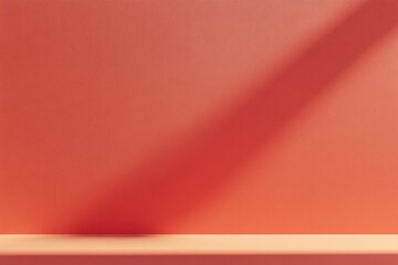 Poster - Vibrant Minimalist Red Wall with Subtle Shadows