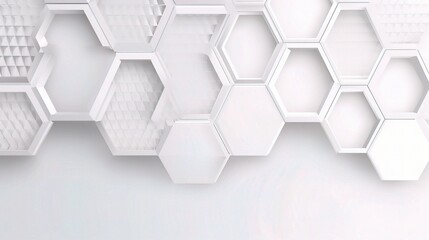 Poster - abstract white hexagonal shape background design
