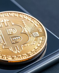 Aufkleber - Bitcoin Volatility Close-up of Fluctuating Price Chart on Smartphone Display