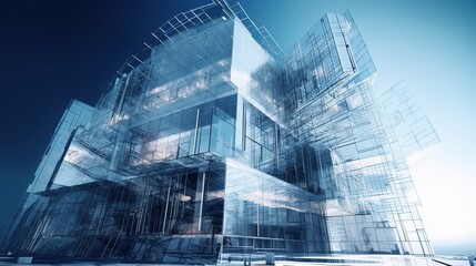 Poster - Modern Architectural Design with Glass and Steel Elements