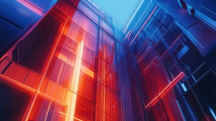 Poster - commercial facility, modern R an D building Generative AI