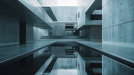 Poster - commercial facility, modern R an D building Generative AI