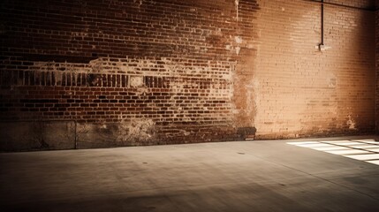 Poster - Rustic Empty Space with Brick Wall and Natural Light
