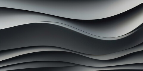 Poster - Sleek monochrome contours form an abstract design conveying modern creativity and movement through its sinuous lines in a minimalist style.