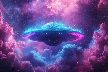 Wall Mural - Astronaut gazing at mystical cosmic nebula in deep space