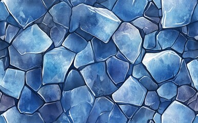 Wall Mural - An intricate pattern can be seen on a cracked ice surface in a frozen landscape under natural light