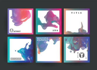 Fototapete - Abstract geometric pattern background for brochure cover design. Blue, yellow, red, orange, pink and green vector banner template	