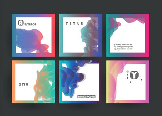 Fototapete - Abstract geometric pattern background for brochure cover design. Blue, yellow, red, orange, pink and green vector banner template	