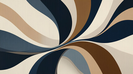 Aufkleber - Abstract flowing shapes in beige and blue tones, reminiscent of water surfaces, light textures, visual effect for meditation and relaxation