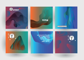 Fototapete - Abstract geometric pattern background for brochure cover design. Blue, yellow, red, orange, pink and green vector banner template	