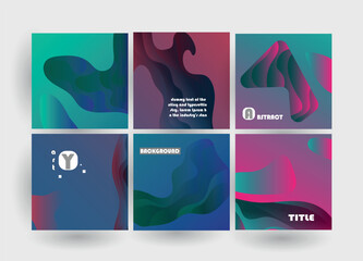 Fototapete - Abstract geometric pattern background for brochure cover design. Blue, yellow, red, orange, pink and green vector banner template	