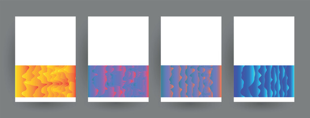 Fototapete - Abstract geometric pattern background for brochure cover design. Blue, yellow, red, orange, pink and green vector banner template	
