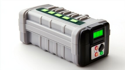 Poster - ndustrial Battery Pack with LED Charge Display, Highlighting Power Storage and Durability in Compact Design, Generative AI