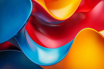 Poster - Colorful abstract curves and waves showcasing vibrant design elements