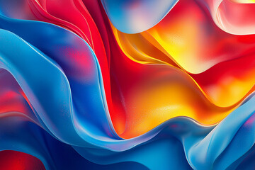 Poster - Colorful abstract patterns in flowing fabric under soft light