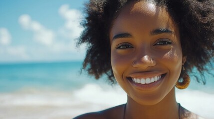 Canvas Print - Young Woman on Beach