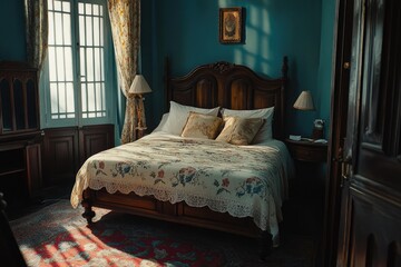 Canvas Print - Bed and Window