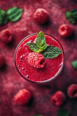 Poster - Raspberry Smoothie with Mint