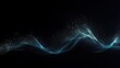 © CLOVER BACKGROUND - Abstract Blue Wave with Glittering Particles on Black Background