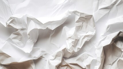 Poster - Textured White Crumpled Paper Background