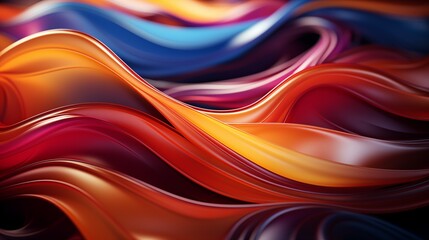 Wall Mural - bright wavy lines blend seamlessly to form a vivid abstract background that captures motion and dept