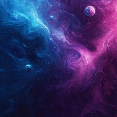 Wall Mural - Square seamless texture- magic planet colored texture